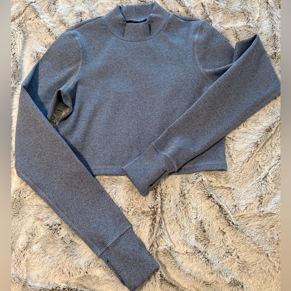 Blue Long Sleeve Cropped shirt